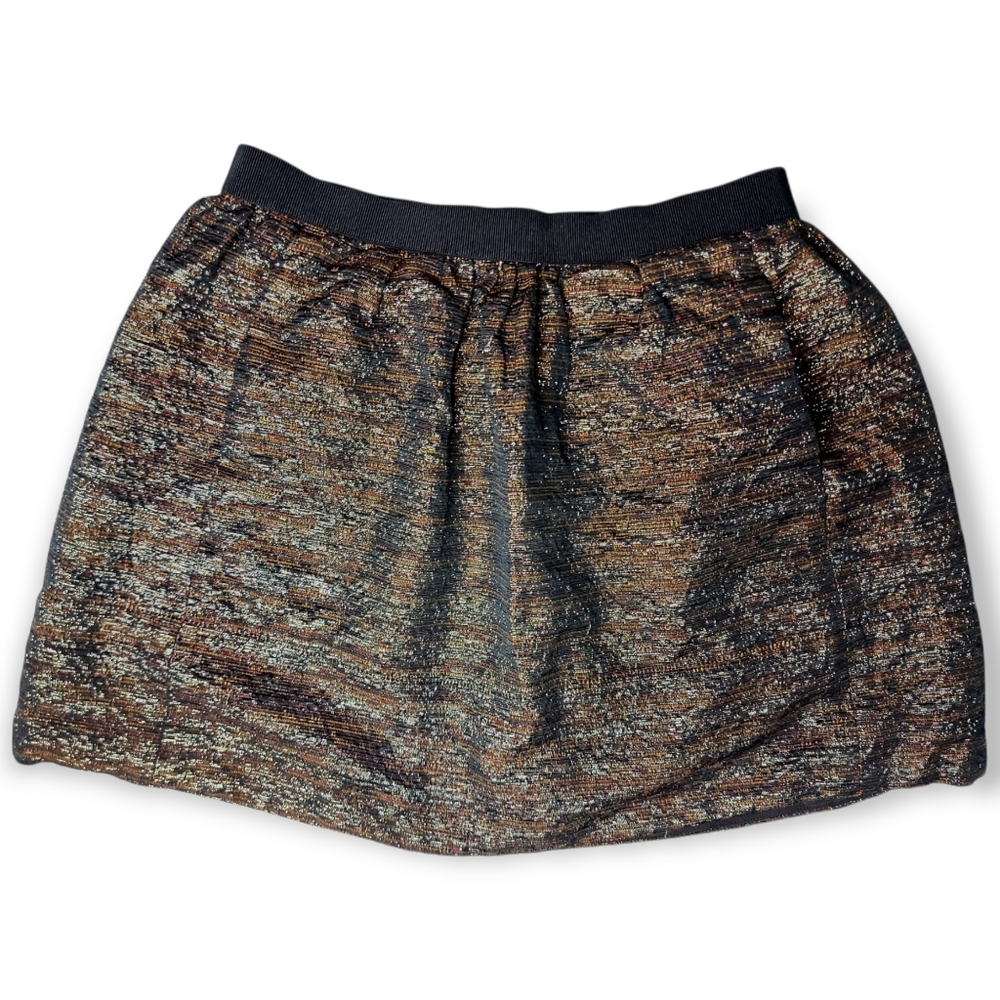 Wilfred Aritzia Black & Gold Metallic Sparkle Skirt 8